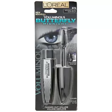 L'Oréal Paris Voluminous Butterfly Midnight Black Washable Mascara, Midnight Black, 0.22 fl. oz.
