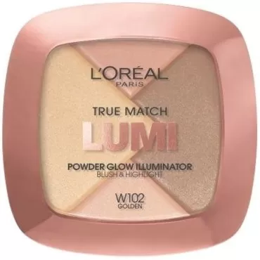 L'Oreal Paris True Match Lumi Powder Glow Illuminator, Golden [W102] 0.31 oz (Pack of 2)