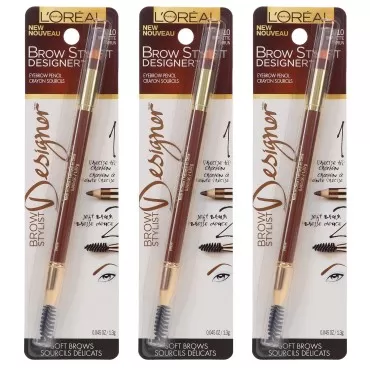 L'Oreal Paris Brow Stylist Designer Eyebrow Pencil, Brunette [310] 0.045 oz (Pack of 3)