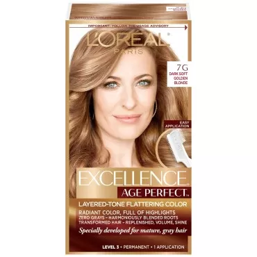L'Oreal Paris ExcellenceAge Perfect Layered Tone Flattering Color, 7G Dark Natural Golden Blonde