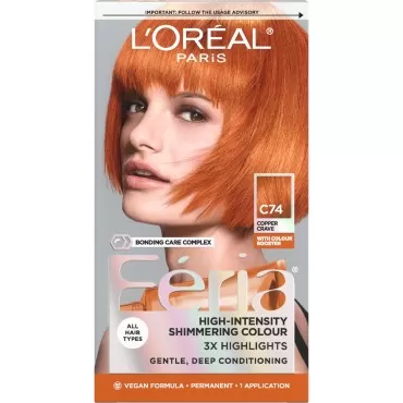 Feria Hair Color, C74 Intense Copper (Packaging May Vary)