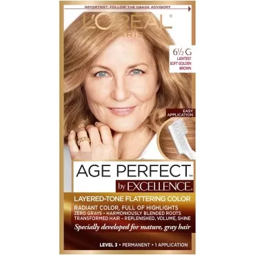 L'Oreal Paris ExcellenceAge Perfect Layered Tone Flattering Color, 6.5G Lightest Soft Golden