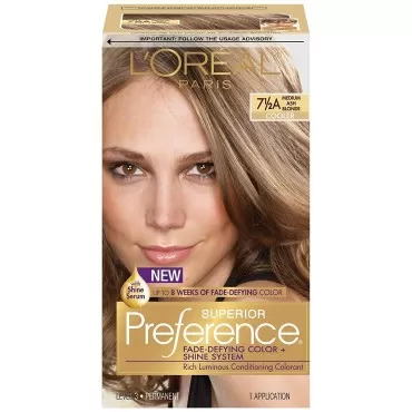 L'Oreal Superior Preference Hair Color [7-1/2A] Medium Ash Blonde (Cooler) 1 Each (Pack of 3)