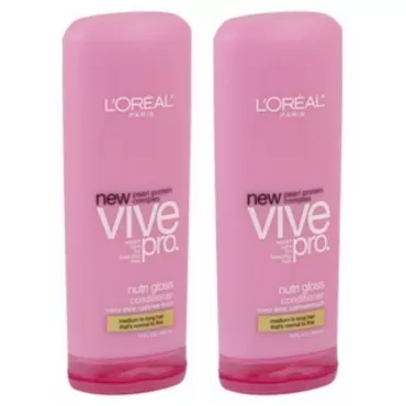 Lot of 2 LOreal Vive Pro Nutri Gloss Conditioner, For Medium to Long Hair Thats Normal to Fine, 13 fl oz