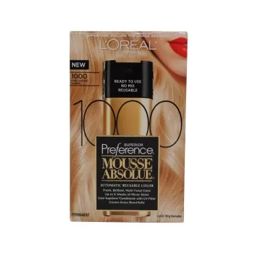 L'Oreal Paris Superior Preference Mousse Absolue Automatic Reusable Color, Pure Lightest Blonde [1000] 3.2 oz (Pack of 3)
