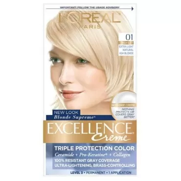 L'Oreal Paris Excellence Creme Haircolor, Extra Light Ash Blonde [01] (Cooler) 1 ea (Pack of 6)