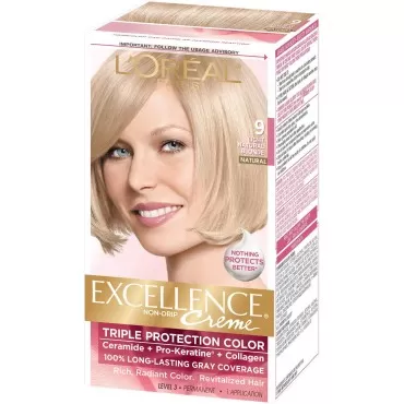 L'Oreal Paris Excellence Creme Haircolor, Light Natural Blonde [9] 1 ea (Pack of 4)