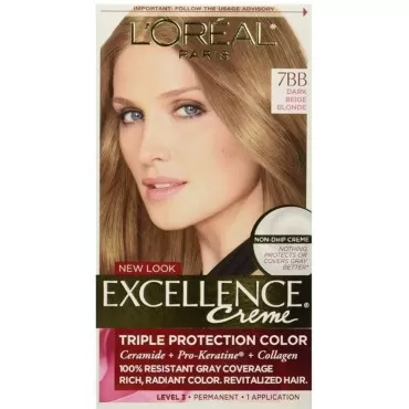 L'Oreal Paris Excellence Creme [7BB] Dark Beige Blonde Haircolor, 1 ea (Pack of 2)