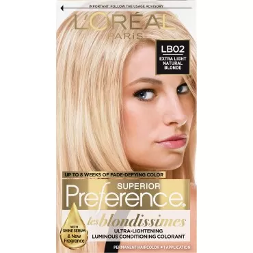 L'Oreal Superior Preference Les Blondissimes, LB02 Extra Light Natural Blonde (Natural) 1 ea (Pack of 8)