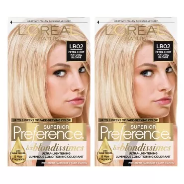 L'Oreal Superior Preference Les Blondissimes, LB02 Extra Light Natural Blonde (Natural) 1 ea (Pack of 9)