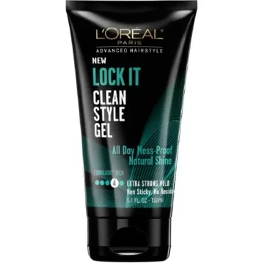 L'Oreal Paris Advanced Hairstyle Lock It Clean Style Gel 5.1 oz (Pack of 4)