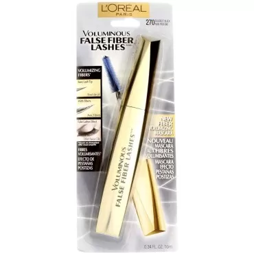 L'Oreal Paris Voluminous False Fiber Lashes Mascara, Blackest Black [270] 0.34 oz (Pack of 6)