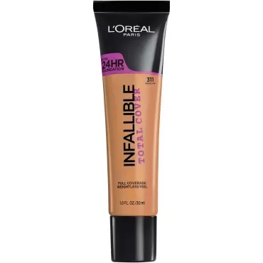 L’Oréal Paris Infallible Total Cover Foundation, Creme Cafe, 1 fl; oz.