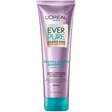 L'Oreal Paris EverPure Repair and Defend Sulfate Free Shampoo for Color-Treated Hair, Strengthens and Repairs Damaged Hair, with Goji, 8.5 Fl; Oz (Packaging May Vary)
