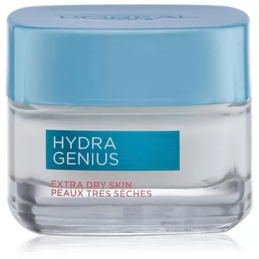 L'Oreal Paris Skincare Hydra Genius Daily Liquid Care Oil-Free Face Moisturizer for Extra Dry Skin, Hyaluronic Acid Moisturizer for Face with Aloe Water and Hyaluronic Acid, 3.04 fl. oz.