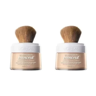 L'Oreal Paris True Match Mineral Loose Powder Foundation, Soft Ivory, 2 Count