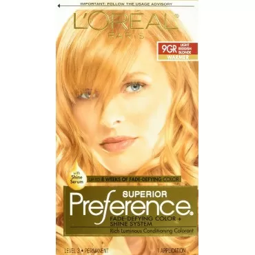 L'Oreal Paris Superior Preference Fade-Defying Color Plus Shine System, 9GR Light Golden Reddish Blonde