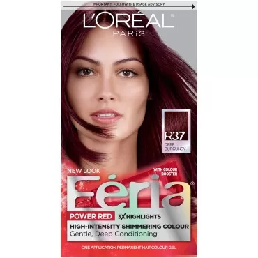 L'Oreal Paris Feria Multi-Faceted Shimmering Color, R37 Blowout Burgundy (Deep Burgundy)