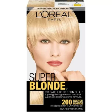 L'Oreal Paris Super Blonde Creme Lightening Kit, 200 Medium Brown to Dark Brown