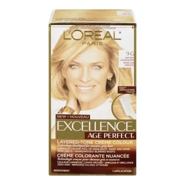 L'Oreal Paris ExcellenceAge Perfect Layered Tone Flattering Color, 9G Light Soft Golden Blonde (Packaging May Vary)