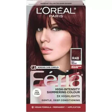 L'Oreal Paris Feria Multi-Faceted Shimmering Color Power Red Intense Deep Auburn, R48