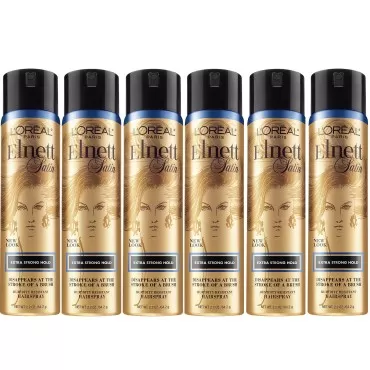 L'Oreal Paris Elnett Satin Extra Strong Hold Hairspray, Travel size, 2.2 Ounce (6 Count) (Packaging May Vary)