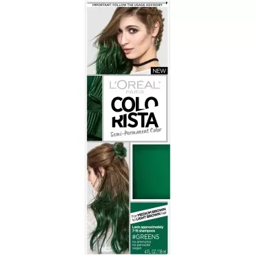 L'Oreal Paris Hair Color Colorista Semi-Permanent for Brunette Hair, Green