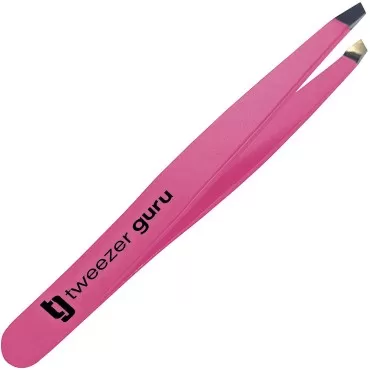 Tweezer Guru Tweezers for Women - Slant Pointed Precision Tweezers for Eyebrows & Ingrown Hair Removal - Blackhead and Splinter Tweezer with Sharp Needle Nose Point for Plucking (Bold Blue)