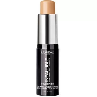 L'Oreal Paris Makeup Infallible Longwear Shaping Stick Foundation, 407 Natural Beige, 1 Tube, 0.32 Ounce