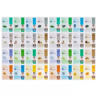 DERMAL 32 Combo Pack Collagen Essence Korean Face Mask - Hydrating & Soothing Facial Mask with Panthenol - Hypoallergenic Self Care Sheet Mask for All Skin Types - Natural Home Spa Treatment Masks