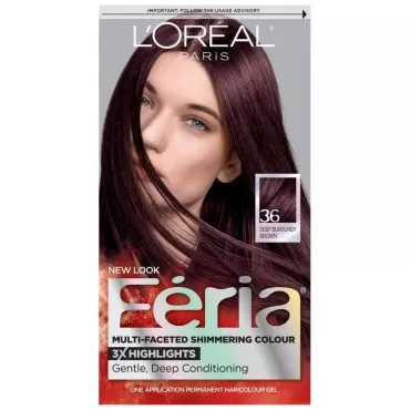 L'Or?al Paris Feria Permanent Hair Color, 36 Chocolate Cherry (Deep Burgundy Brown)
