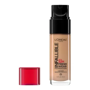 L'Oreal Paris Makeup Infallible Up to 32 Hour Fresh Wear Lightweight Foundation, 495 Amber, 1 Fl Oz, Packaging May Vary