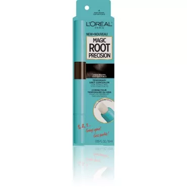 L'Oreal Paris Magic Root Precision Temporary Gray Hair Color Concealer Brush, 4 Dark Brown, 0.05 fl; oz.