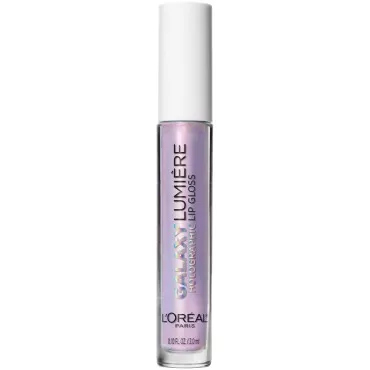 L'Oreal Paris Makeup Infallible Galaxy Lumiere Holographic Lip Gloss, Loaded with Iridescent Pearls, Wear Alone or as a Topper to your Favorite Lipstick, Polaris Pink, 0.1 fl; oz.