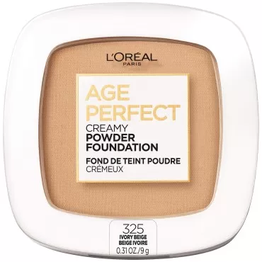 L'Oreal Paris Age Perfect Creamy Powder Foundation Compact, 325 Ivory Beige, 0.31 oz.