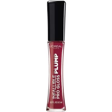 L'Oreal Paris Infallible Pro Gloss Plump Lip Gloss with Hyaluronic Acid, Long Lasting Plumping Shine, Lips Look Instantly Fuller and More Plump, Ruby Sheen, 0.21 fl. oz.