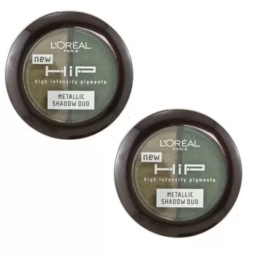 Pack of 2 L'Oreal Paris HIP Metallic Eye Shadow Duo, Gunmetal 306