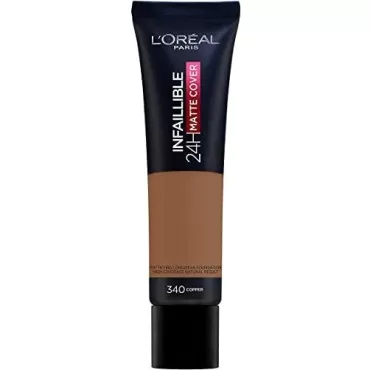 2 x New L'Oreal Infallible 24H Matte Cover Foundation 30ml - 340 Copper