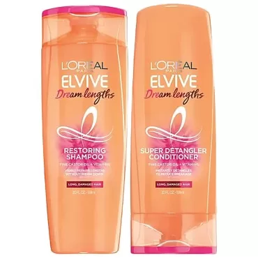 L'Oreal Paris Elvive Dream Lengths Shampoo and Conditioner Duo Set, 20 Fl Ounces Each