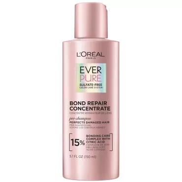 L'Oreal Paris Sulfate Free Bond Repair Pre Shampoo Treatment, Hair Repair for Colored, Bleached or Damaged Hair, EverPure, 5.1 Fl Oz