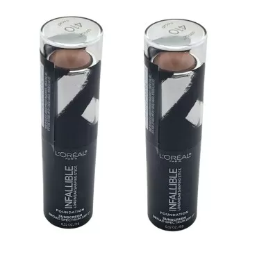 Pack of 2 L'oreal Paris Infallible Longwear Shaping Stick Foundation, Cocoa # 410
