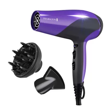 Remington Damage Protection Hair Dryer with Ceramic + Ionic + Tourmaline Technology,Purple, 3 Piece Set