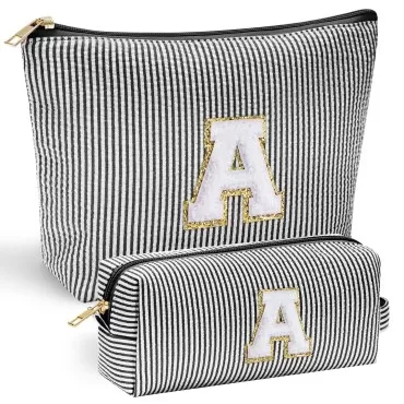 YOOLIFE Gifts for Girls women, Teen Girl Teenage Gifts Idea, Sweet Girls Gift, Wedding Bridal Shower Gifts for Bridesmaids Birthday Gifts Personalized Gifts for Girls, Initial Makeup Bag Black G