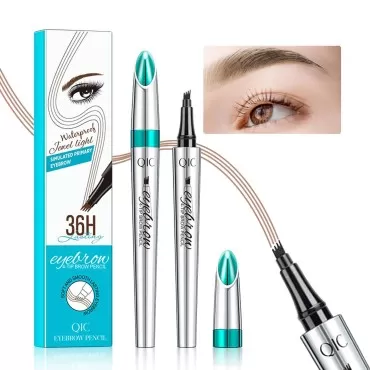 Microblading Eyebrow Pen, Eyebrow Pencil with Premium 4-Prong Micro-Fork Tip Applicator, Microblade Eyebrow Pen-Lift Your Brows Like Your Natural Brows, Stay on All Day, Smudge-Proof(Light Brown)