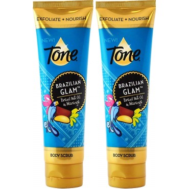 Tone Body Scrub - Brazilian Glam - Net Wt. 4.5 FL OZ (133 mL) Per Tube - Pack of 2 Tubes