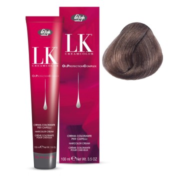 Lisap LK Oil Protection Complex Hair Color Cream, 100 ml./3.38 fl.oz. (7/2 - Medium Ash Blonde)