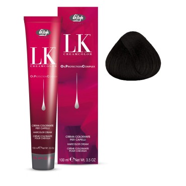 Lisap LK Oil Protection Complex Hair Color Cream, 100 ml./3.38 fl.oz. (1/0 - Black)