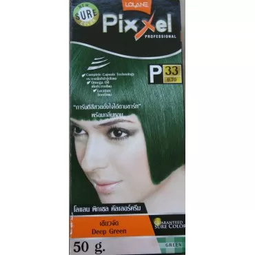 Lolane Pixxel Permanent Color Cream Hair Dye Gray Coverage Deep Green Color No.P33