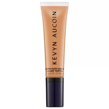 Kevyn Aucoin Stripped Nude Skin Tint, ST 08 (Deep) shade: Tinted makeup foundation with blue light protection. Sheer to light coverage. Blurs imperfections for a natural even finish. Comfortable wear.