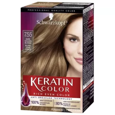 Schwarzkopf Keratin Color 7.55 Dark Golden Blonde ...